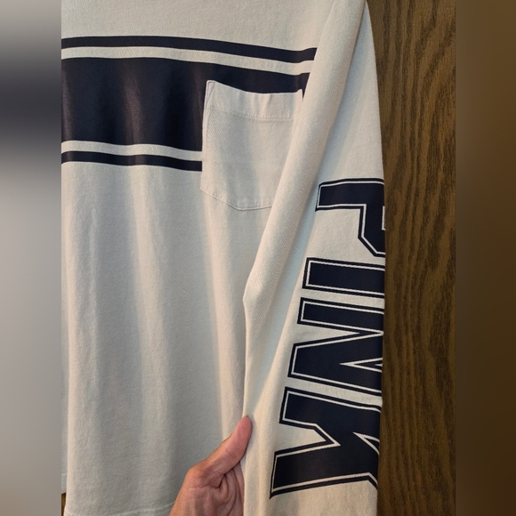 Cute light mint green, long sleeve "pink" top. Great condition. Size X small - Picture 2 of 5